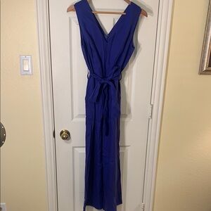 ANTONIO MELANI Blue Sleeveless V-Neck Jumpsuit